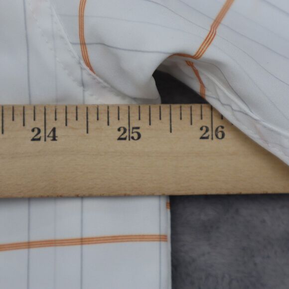 Rocawear Shirt Mens L White Orange Striped Large Spellout Short Sleeve Button Up - Picture 5 of 16